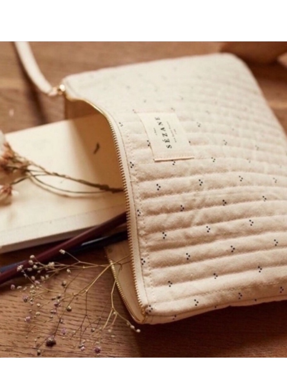 🆕 Sezane cream organic pouch